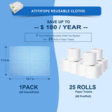 Atitifope Multi-Use Reusable Cloths - Heavy Duty Wipes for Kitchen, Bathroom & Car (50 Count (Pack of 2))