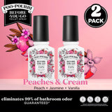 Poo-Pourri Before-You-Go Toilet Spray Peaches and Cream 2 Ounce Peach, Jasmine & Vanilla Pack of 2