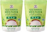 52USA Glutinous Rice Flour 32 Ounce (Basic), 1 Pound (Pack of 2), Rice Flour for Baking or Cooking, Product of THAILAND, All Natural White Rice Flour