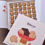 Biteyz Goldie Turkish Delight, Candy Gift Box - Gourmet Treats, Chocolate Flavored Turkish Delight Coated with Caramelized Cookie Crumbs, 36 Pieces
