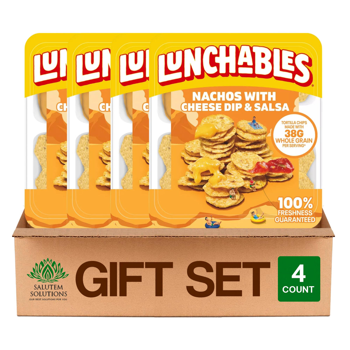 Salutem Vita - Nachos Cheese Dip & Salsa Snack Kit, 4.4 oz, Gift Set - Pack of 4