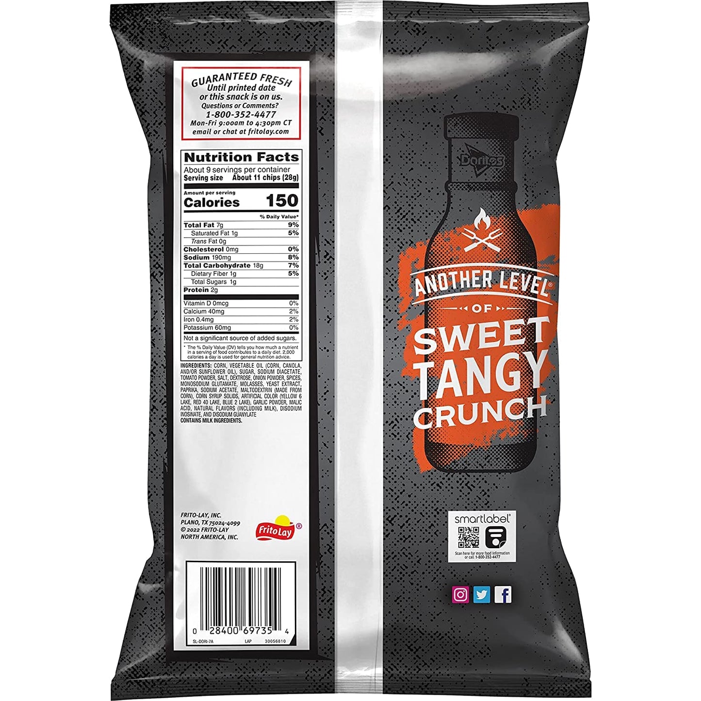 Doritos Tortilla Chips Sweet & Tangy BBQ, 9.25 Oz