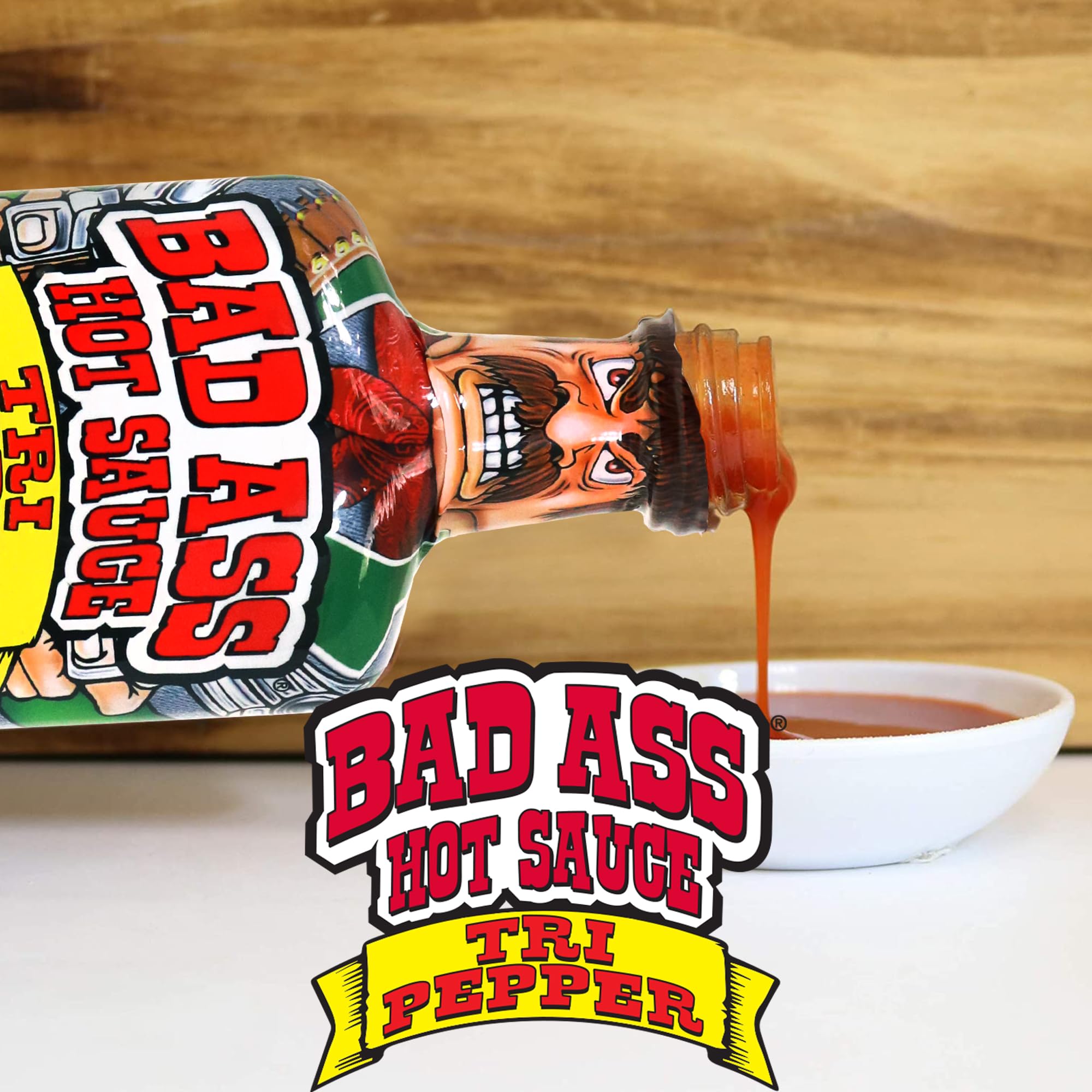 BAD ASS Premium Hot Sauce - Try if you dare! - Perfect Gourmet Gift for the Hot Sauce Fan (Tri Pepper)
