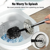 Indecor Home Silver Chrome Toilet Bowl Brush with Holder with Removable lastic Liner, Durable Bathroom Cleaning Tool, Bathroom Cleaner Brush