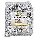 Ground Black Pepper Packets | Single Serve | Portion Control Seasoning | Bulk | Condiment Pack for Takeout, Restaurants, Catering, Office Break Rooms