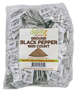 Ground Black Pepper Packets | Single Serve | Portion Control Seasoning | Bulk | Condiment Pack for Takeout, Restaurants, Catering, Office Break Rooms