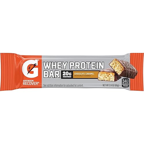Gatorade Recover Chocolate Caramel Whey Protein Bar, 2.8 Ounce