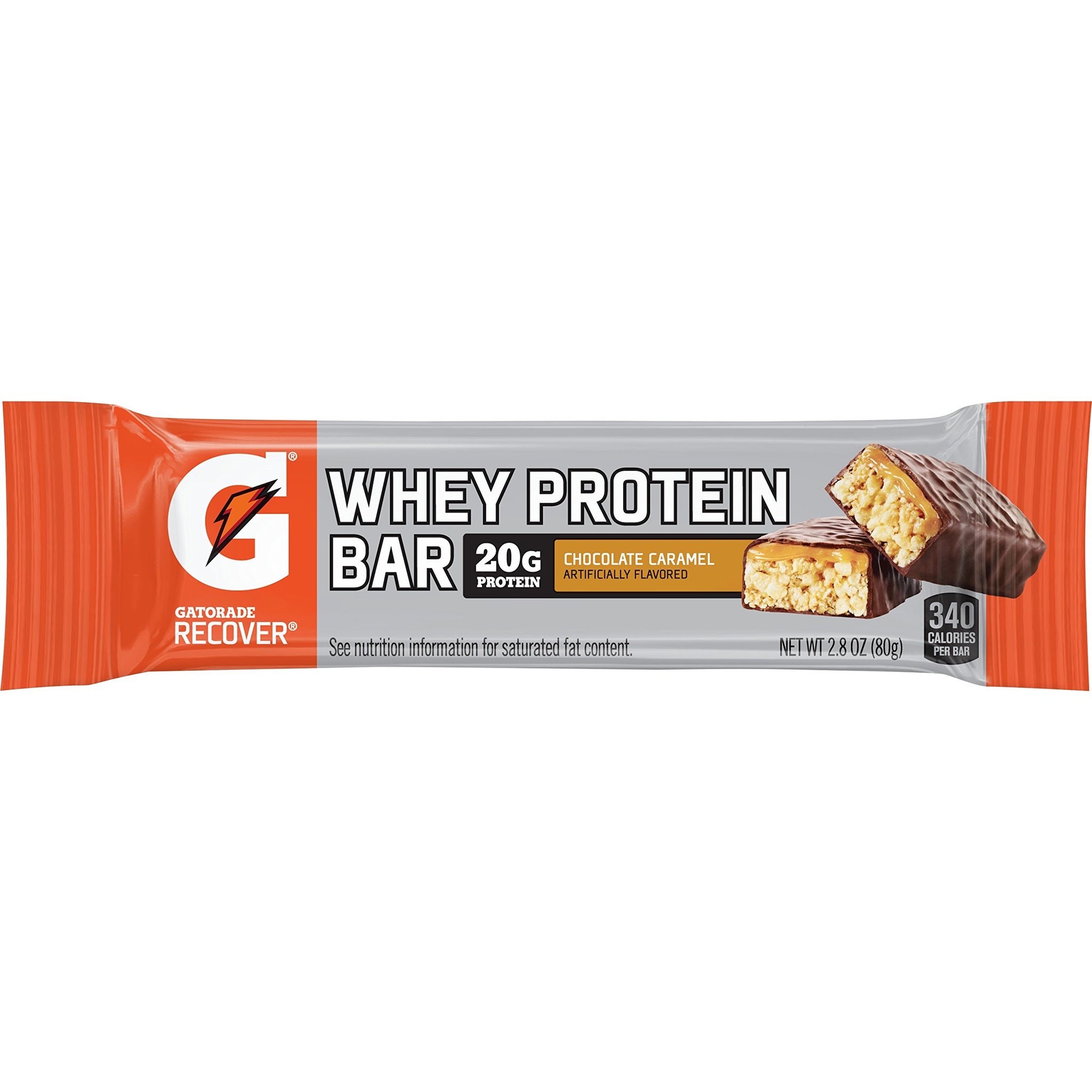 Gatorade Recover Chocolate Caramel Whey Protein Bar, 2.8 Ounce