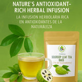 Guanábana (Soursop) Herbal Tea - 50 Bags (2 g Each) - 100% Natural, Vegan, Non-GMO, Sugar-Free, Caffeine-Free - Antioxidant-Rich Infusion for Hot