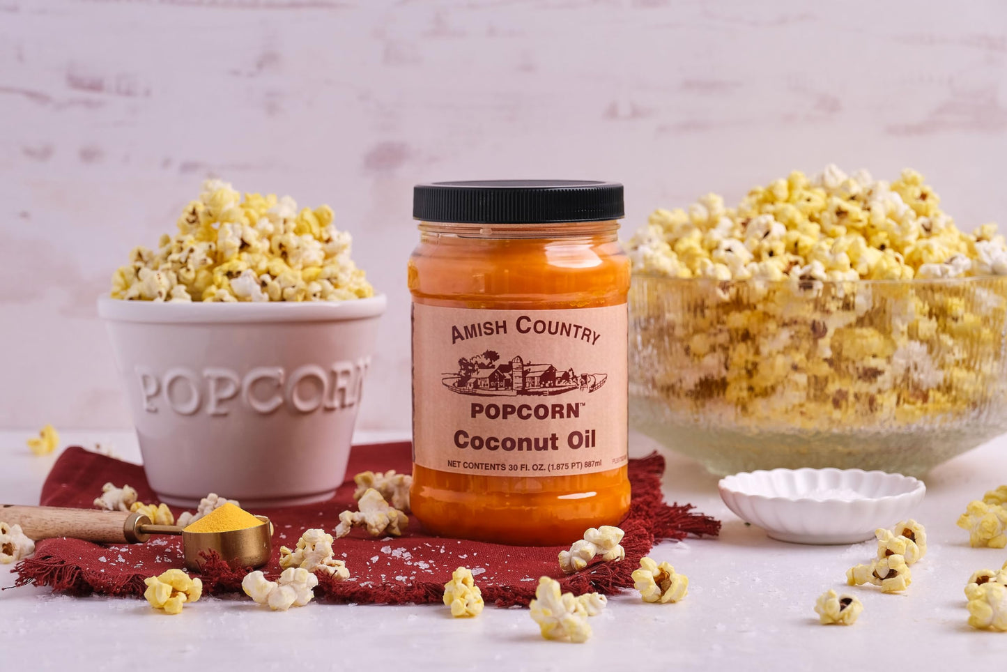 Amish Country Popcorn | Coconut Oil - 2 Bottles - 30 oz Each | Vegan, Tree Nut and Peanut Free | Old Fashioned, Non-GMO and Gluten Free