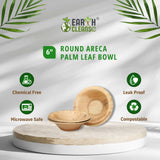 Earth Cleanse Palm Leaf Bowls 6 Inch Extra Deep 200 Pack - Bulk Pack, Disposable Bowls, Heavy Duty, Plastic Free, Compostable Dinnerware for Soups