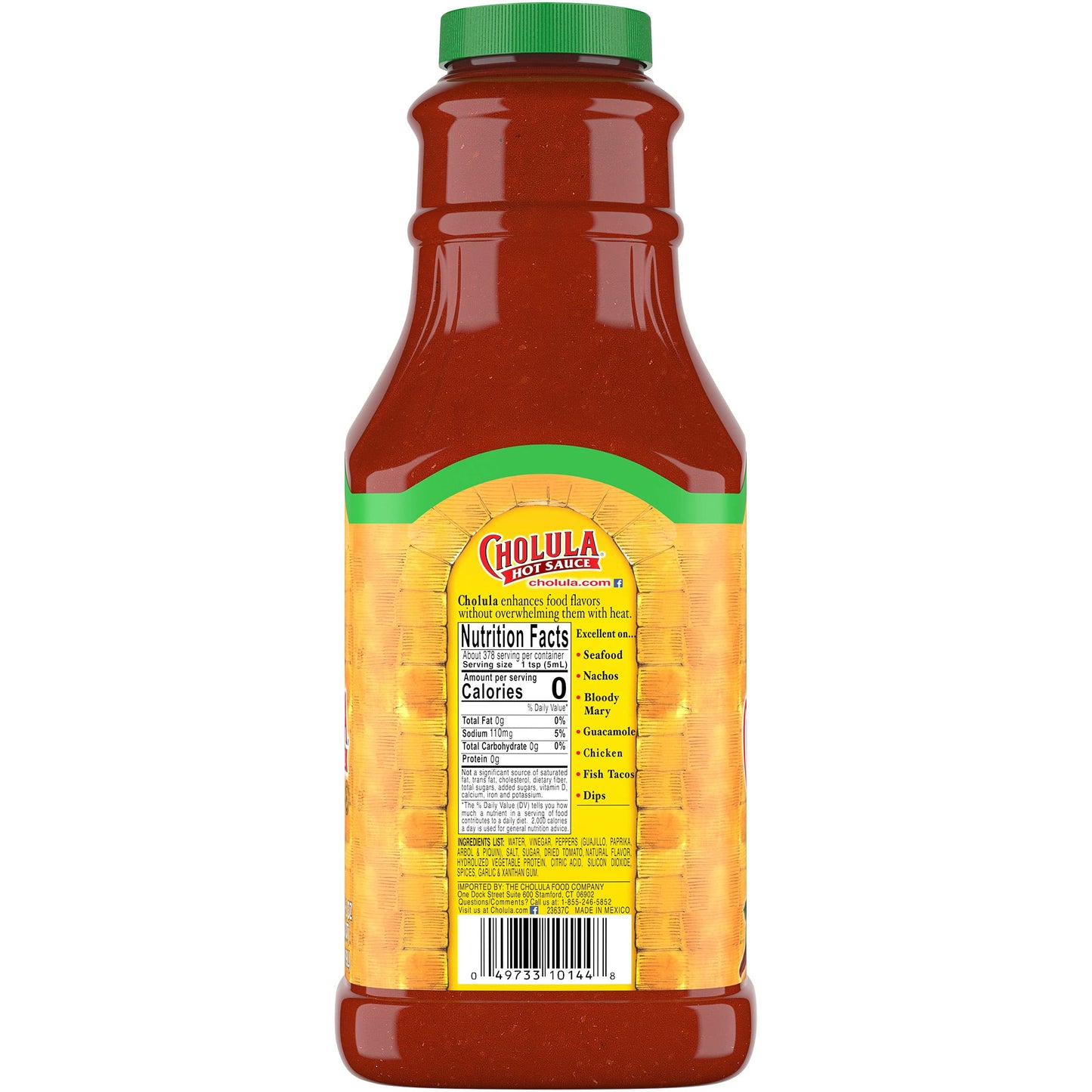 Cholula Chili Lime Hot Sauce, 64 fl oz - One 64 Fluid Ounce Bulk Container of Chili Lime Hot Sauce with Mexican Peppers, Lime and Signature Spice