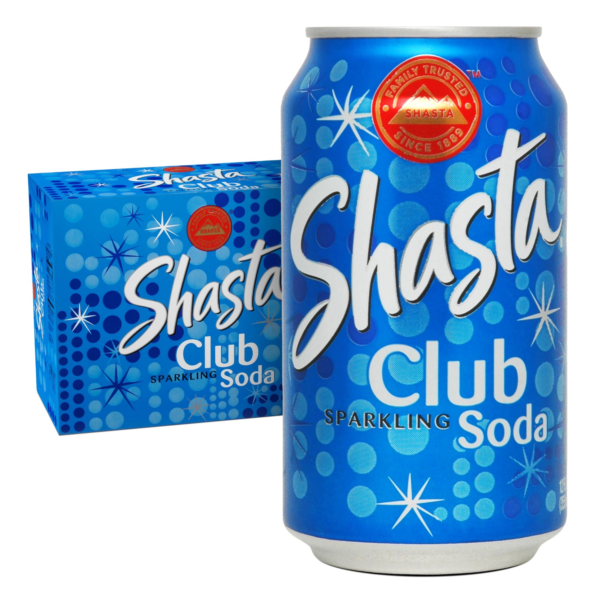 Shasta Club Soda | 12-Pack of 12oz Cans | Crisp & Clean Carbonated Mixer | No Sugar, No Caffeine | Perfect for Cocktails or Sipping Straight