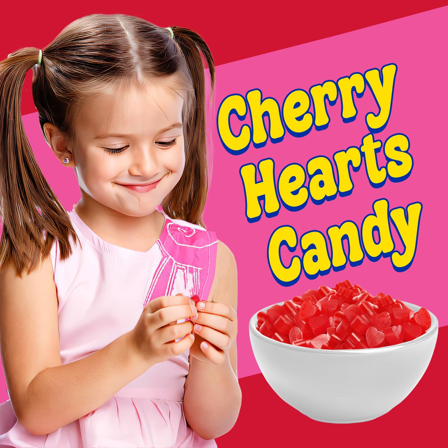 Mother's Day Candy Heart Twizzles, 30 oz. Bulk, Red Heart Cherry Flavored Jellies, Heart-Shaped Chewy Licorice Candy Bag, Gummy Candy Bulk, Mother's