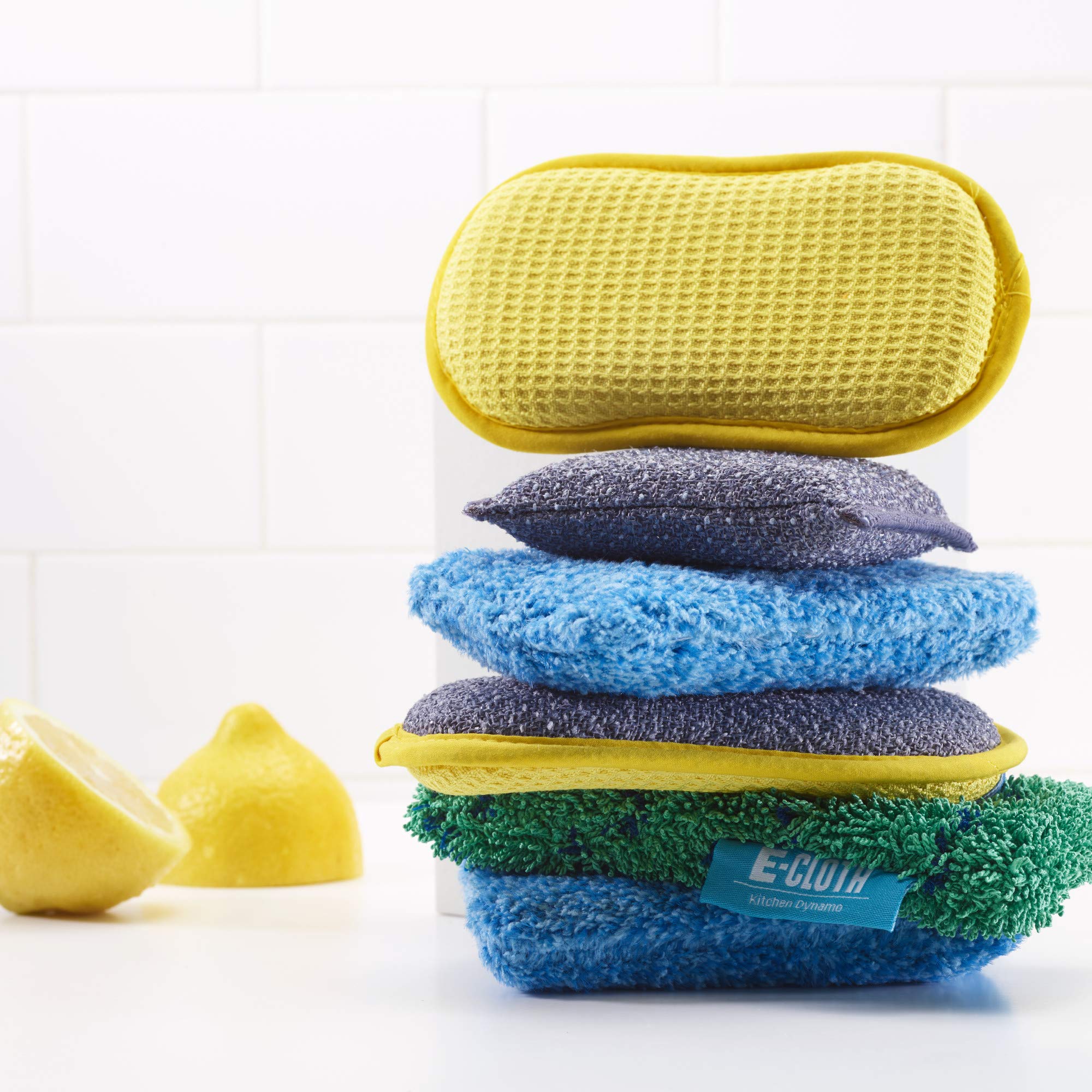 E-Cloth Washing Up Scrub Pad - Microfiber Sponge for Cleaning, Reusable Kitchen Sponge for Dishes & Sink, Non Scratch, Multi Purpose Scrubber, Machine