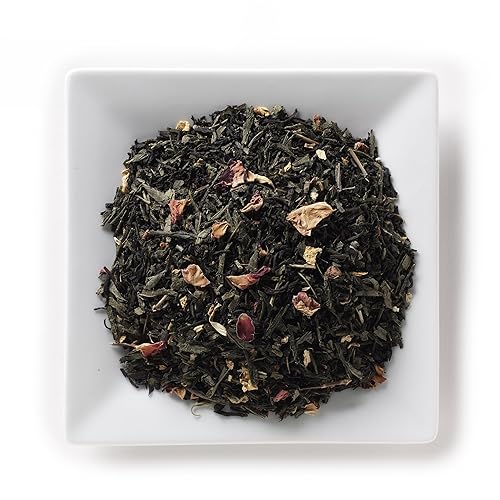Mahamosa Flavored Black Tea and Green Tea Blend Loose Leaf (Looseleaf)- Emperor's 7 Treasures Peach Tea 8 oz