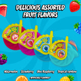 Push Pop Gummy Roll Candy Gummies, 8 Ct Individually Wrapped Gummies in Assorted Fruity Flavors, Full Size Fun Chewy Candy For Party Favors, Birthday