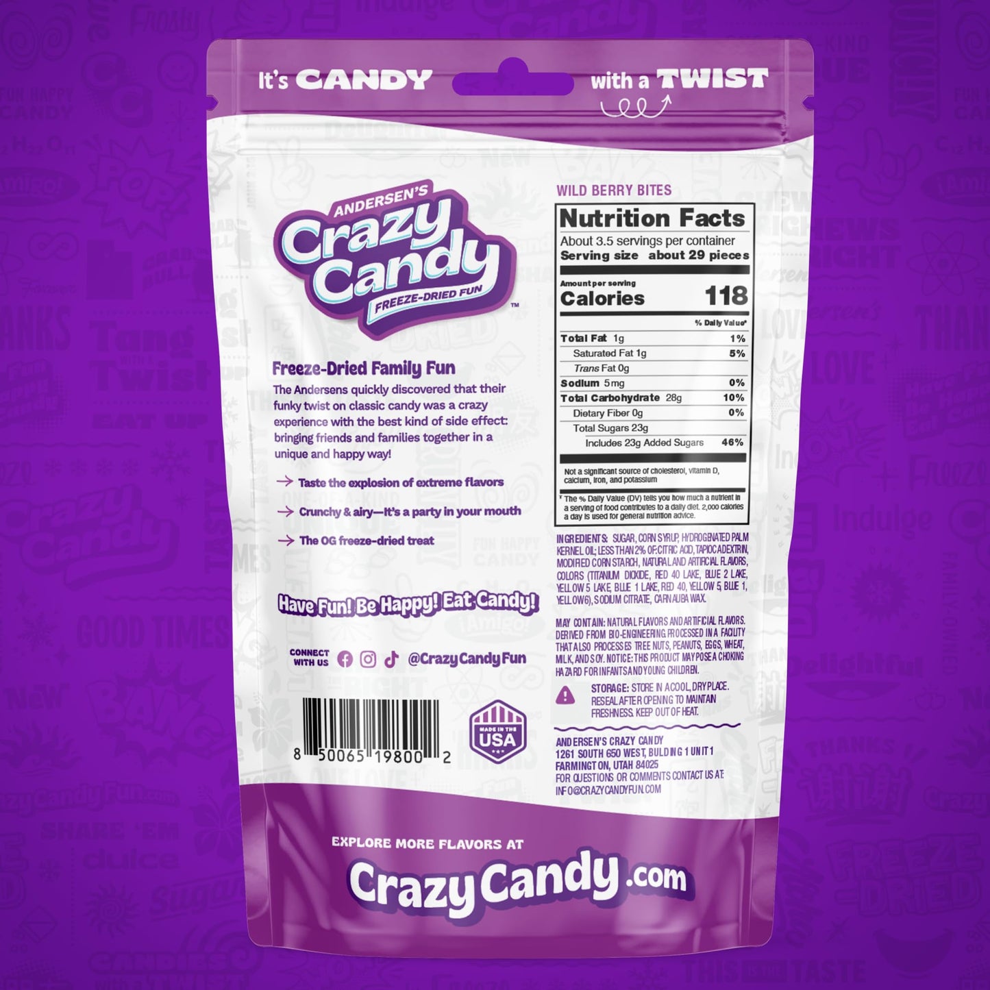Freeze Dried Berry Style Candy, Crazy Candy Wild Berry Bites - Fruity Flavor Crunchy Texture, Made in USA