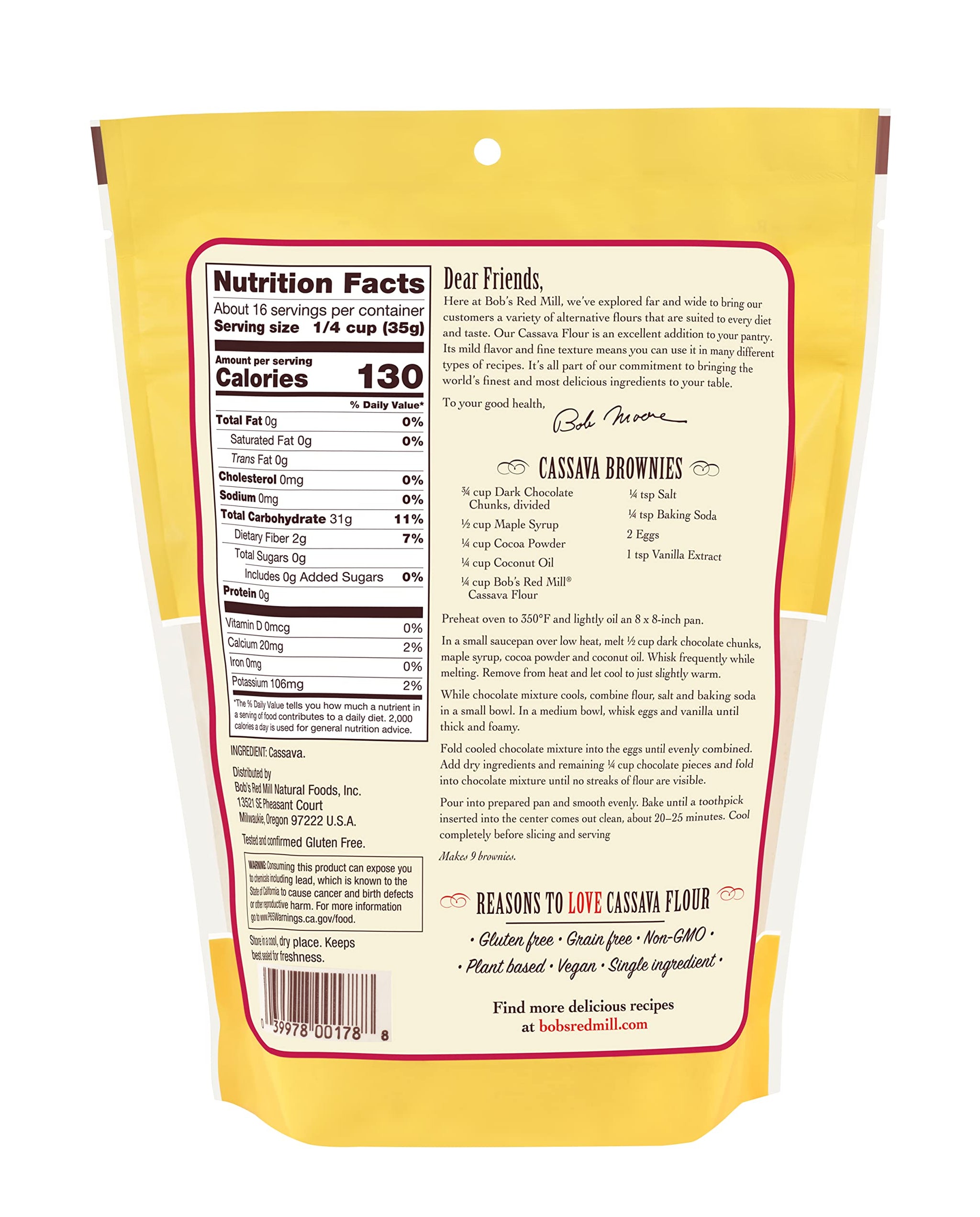 BOBS RED MILL Cassava Flour, 20 OZ