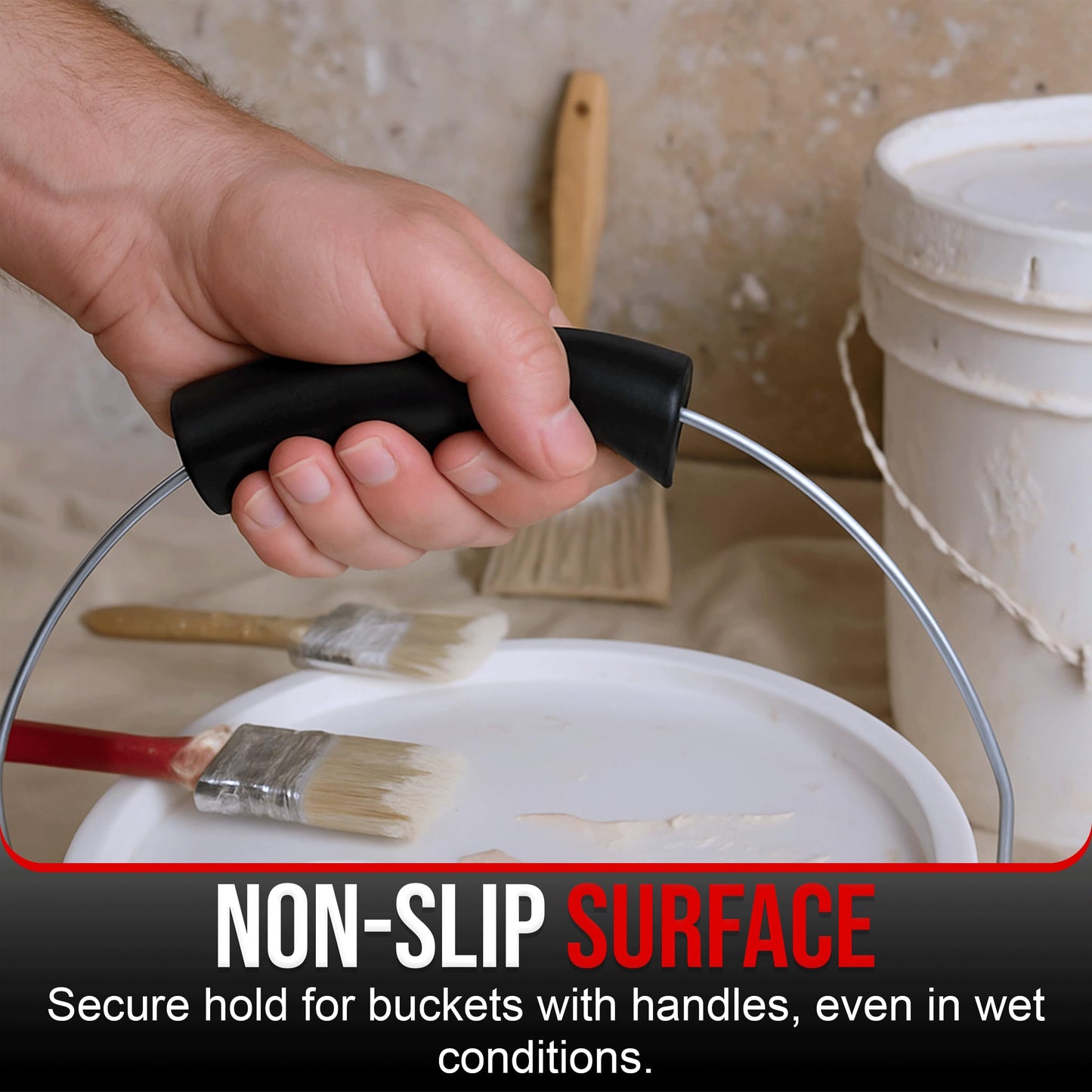 USA-Made Bucket Grip for 5 Gallon Buckets, Ergonomic, Durable Handle Grip for Heavy-Duty Buckets | Easy to Install, Comfortable for Gardening