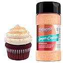 Bakerpan Sugar Sprinkles for Baking - 7 Ounce Georgia Peach Decorating Sugar Crystals for Cookies, Cake Pops, Ice Cream (Made in USA)