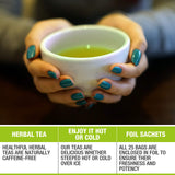 Tipson Organic Moringa Caffeine Free Herbal Tea - Original Flavor - 25 Premium Double Chambered Bags - Superfood Tea - Keto/Paleo Diet Compatible