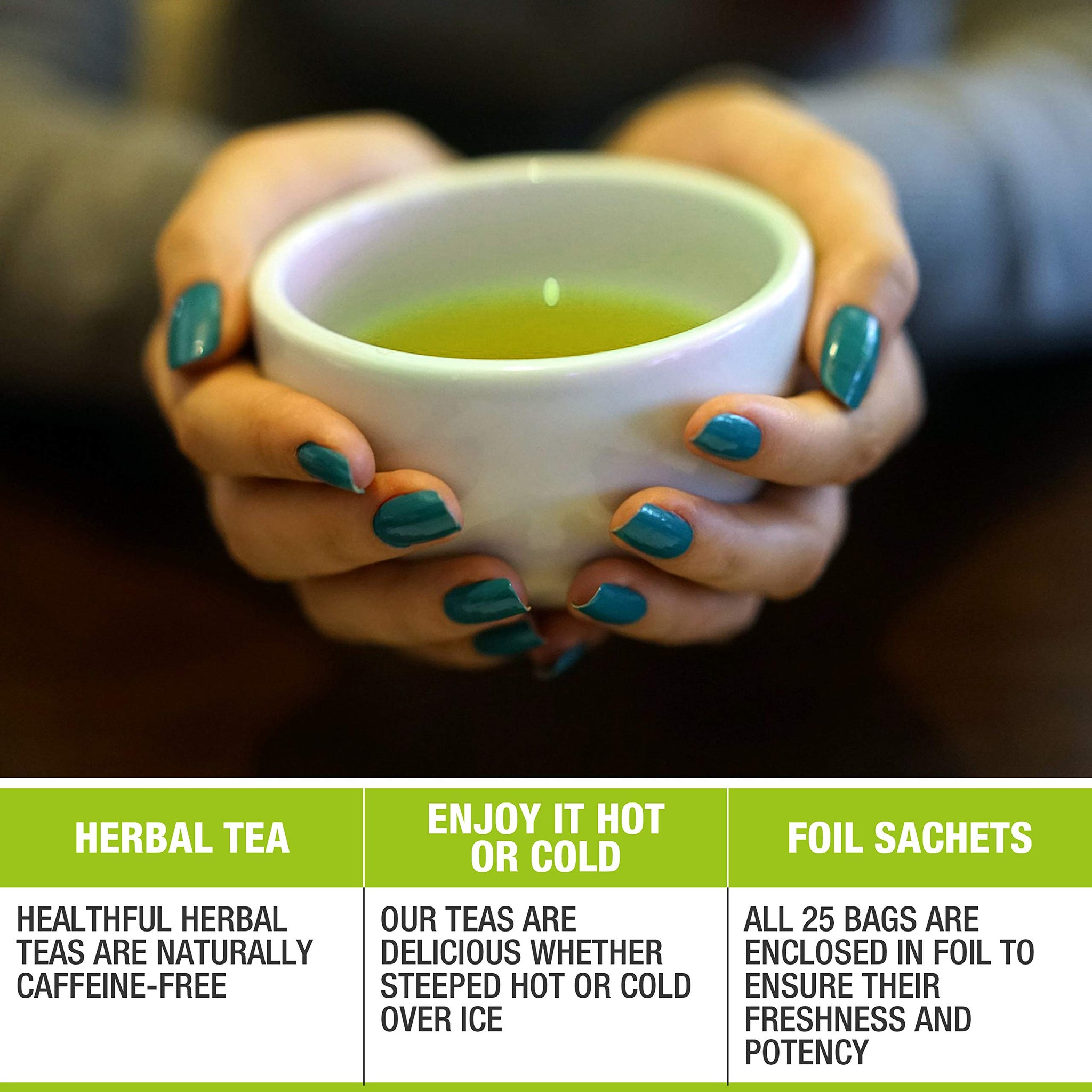 Tipson Organic Moringa Caffeine Free Herbal Tea - Original Flavor - 25 Premium Double Chambered Bags - Superfood Tea - Keto/Paleo Diet Compatible