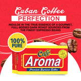 Café Aroma Dark Roast Espresso Ground Coffee, Authentic Cuban Style Coffee, Vacuum Sealed, Ground Espresso Beans, 8.8 oz (1-Pack)