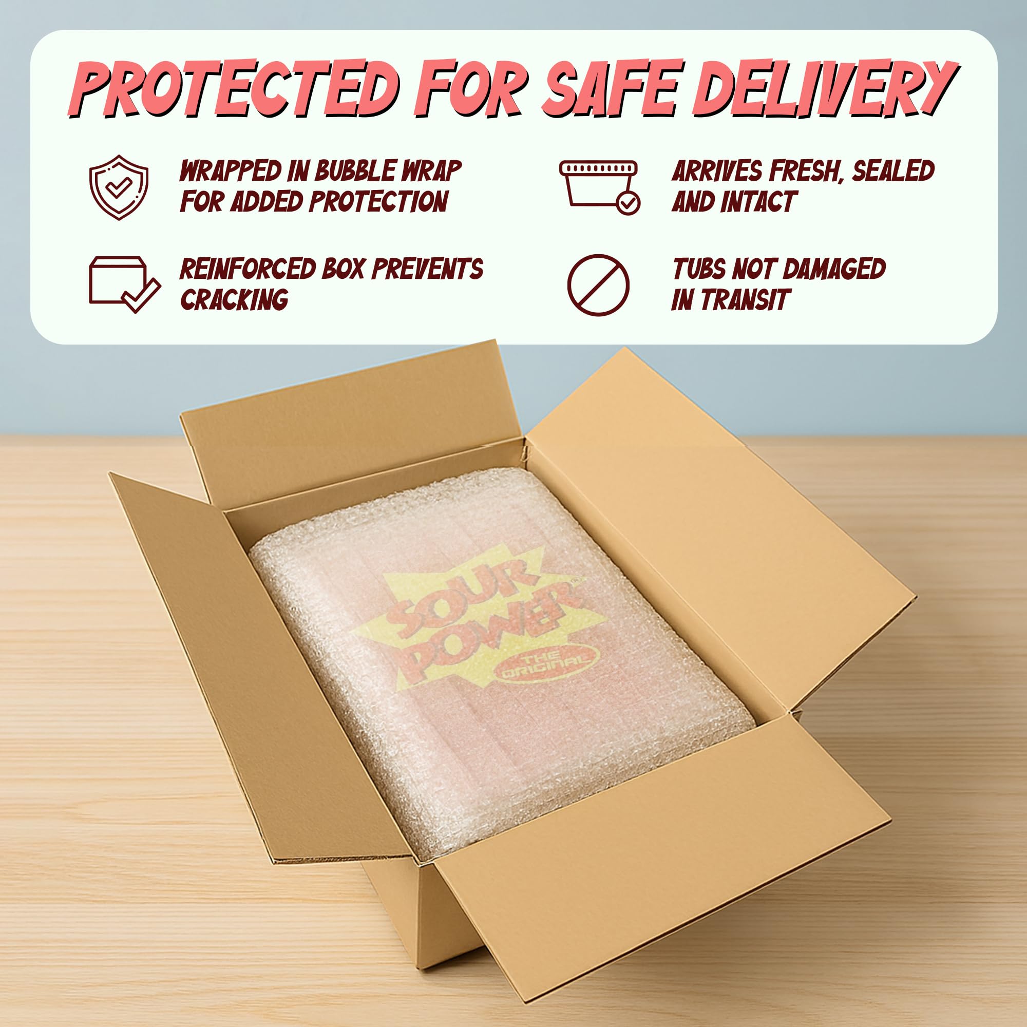 Sour Power Strawberry Candy Belts, 2.5 lb Bulk Tub Resealable, Vegan Strawberry Sour Belts Candy Since 1985, Soft Chewy Sweet Tart, Non-GMO Gelatin