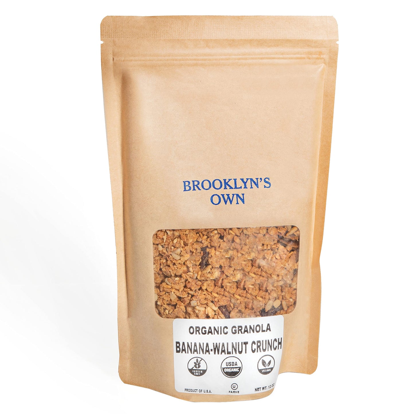 Brooklyn's Own Organic Granola Banana Walnut Crunch Breakfast Cereal - Gluten-Free Healthy Snacks - 12 Ounce Resealable Eco-Friendly Pack