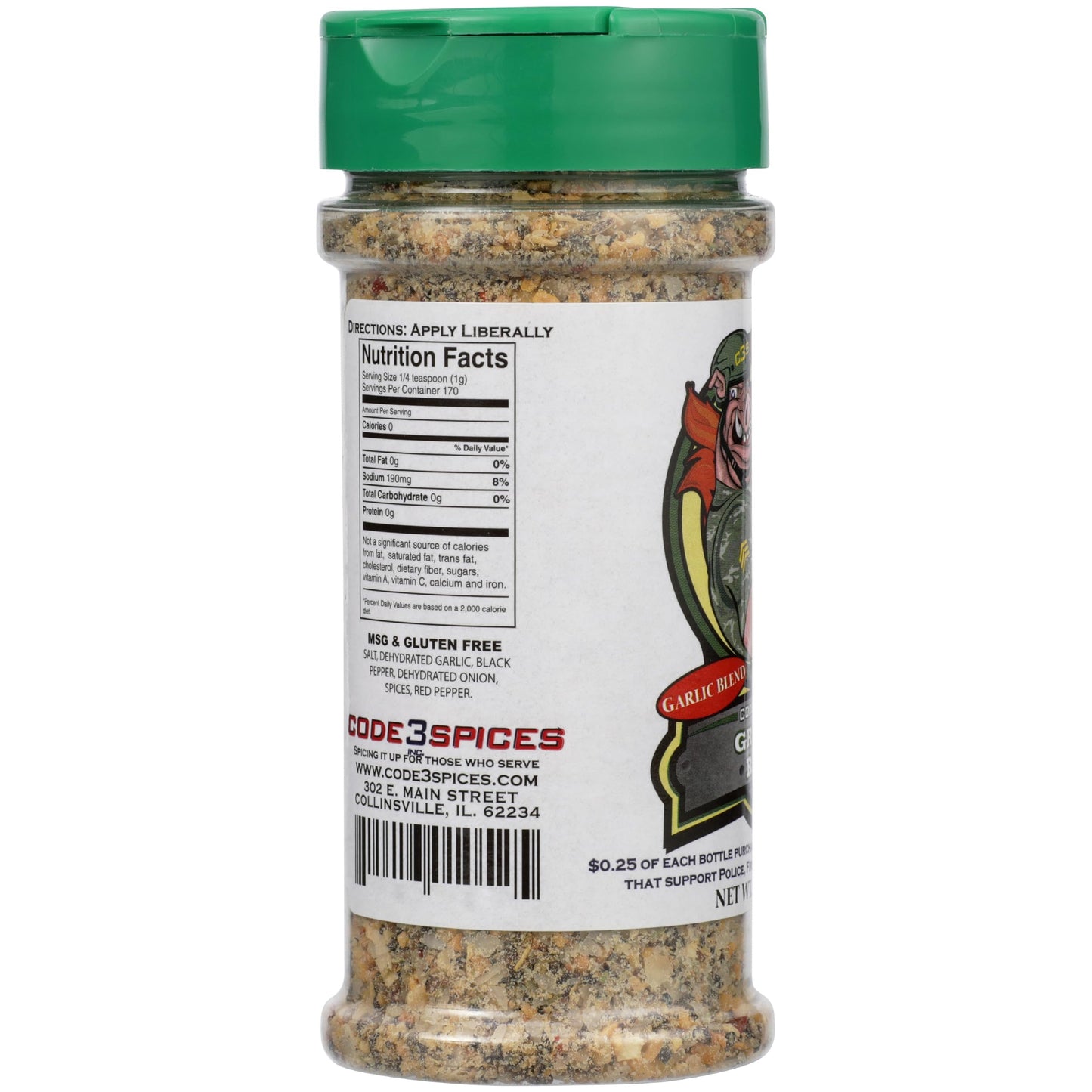 Code 3 Spices, Rub Grunt, 6 Ounce