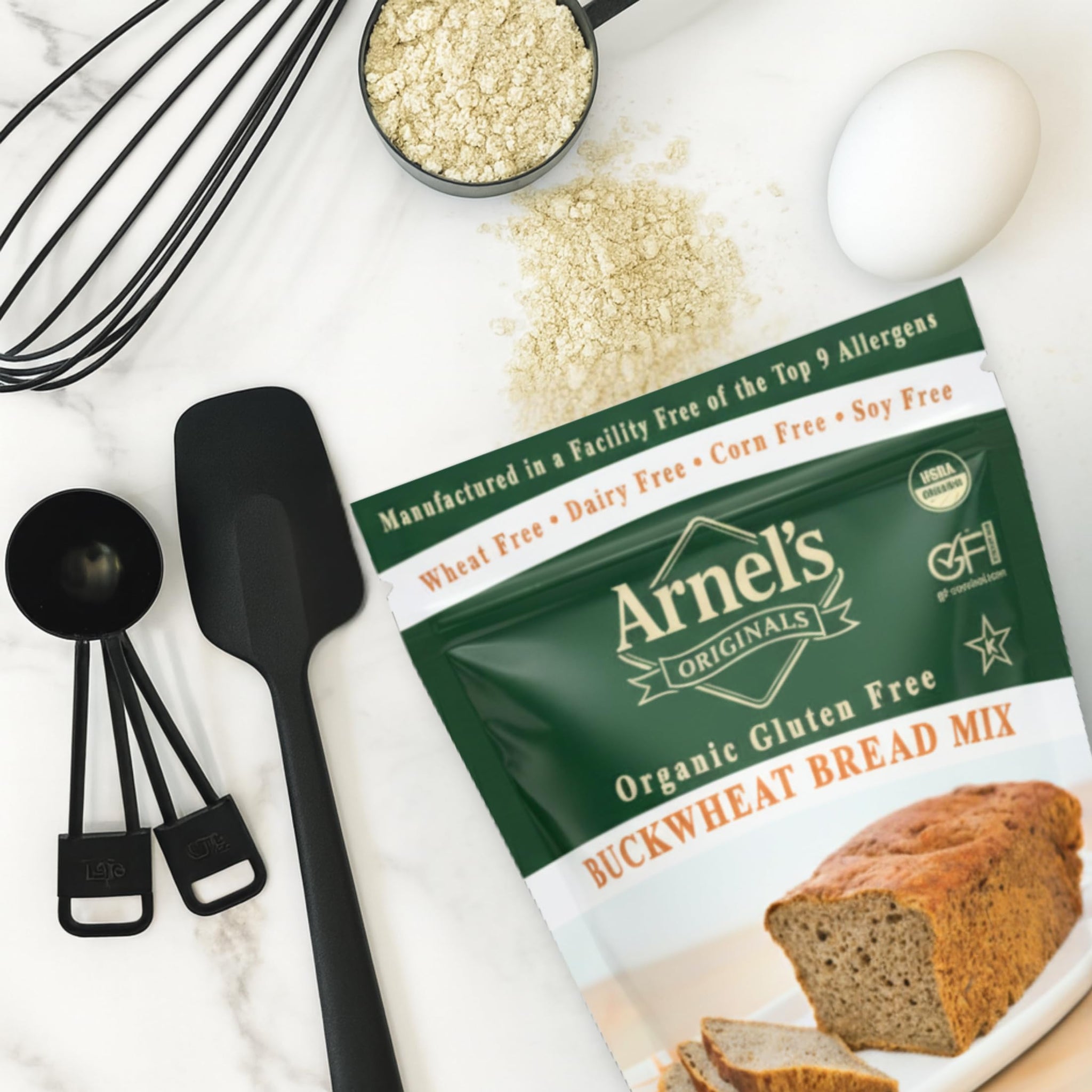 Buckwheat Bread Mix, Certified Gluten free, Organic, non-GMO Verified, Certified Kosher, Gluten Free Baking, 2-pounds