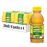 Mott's 100% Original Apple Juice, 8 Fl Oz Bottles, 24 Count (4 Packs Of 6), 2 Servings Of Fruit, 100% Fruit Juice, Gluten-free, Caffeine-free, Kosher