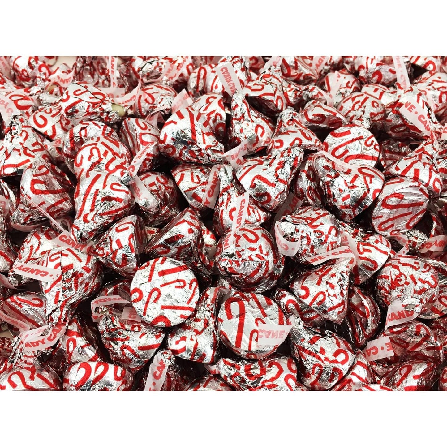 Candy Cane Kisses Christmas Edition 2 LBS - Individually Wrapped Candies - Bulk Candy By Queen Jax