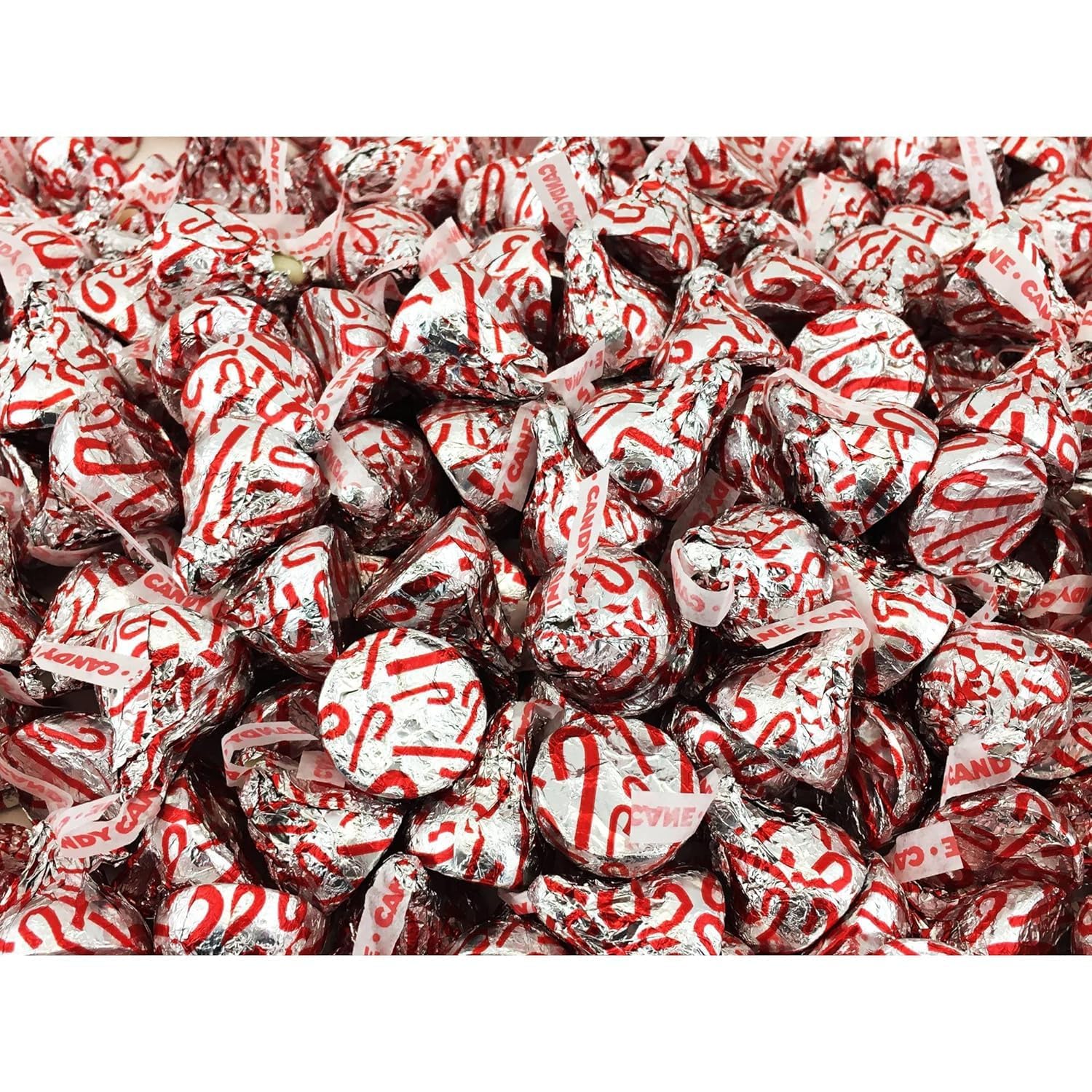 Candy Cane Kisses Christmas Edition 2 LBS - Individually Wrapped Candies - Bulk Candy By Queen Jax