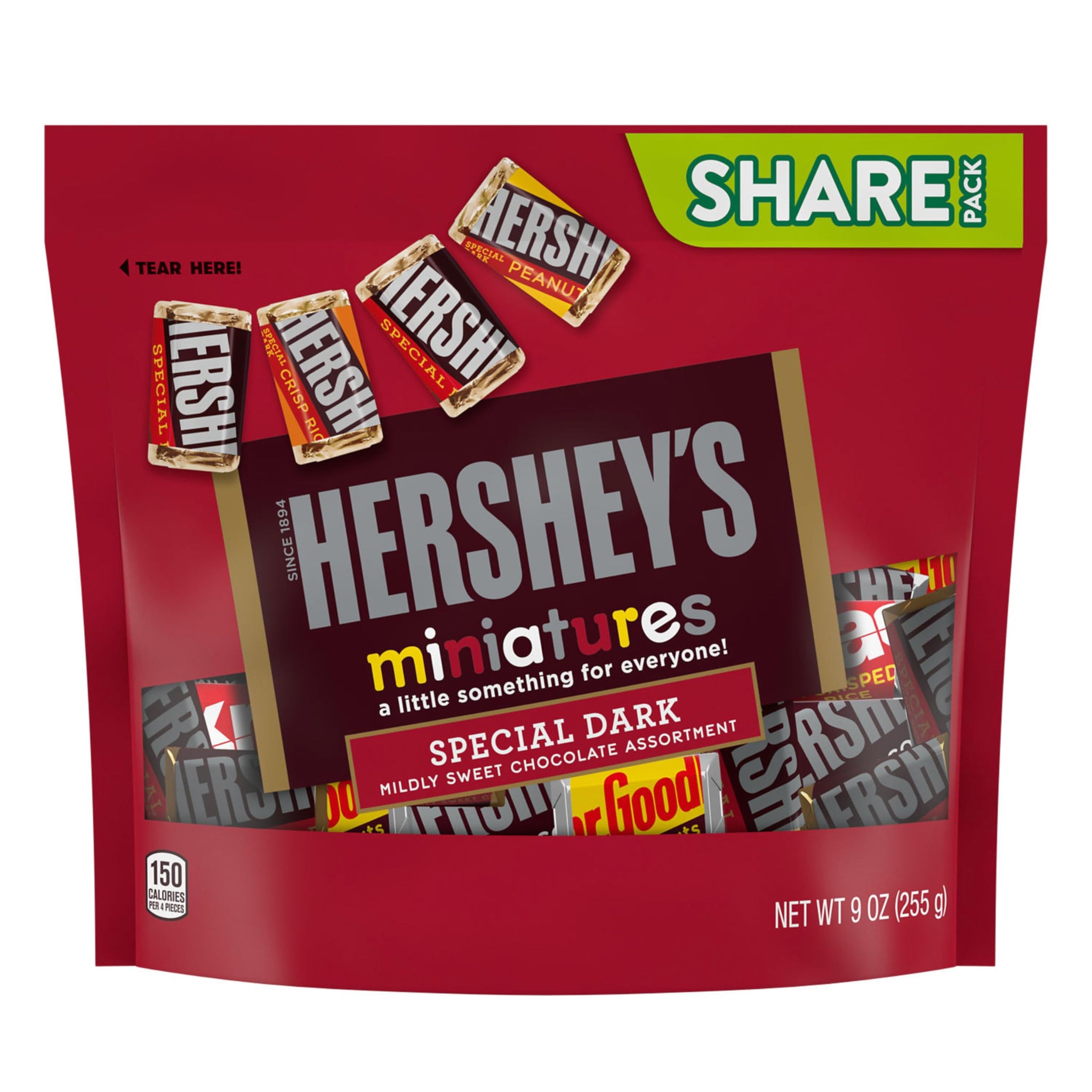 Hershey's Special Dark, Miniatures Assorted Chocolate Candy Share Pack, 9 Ounce