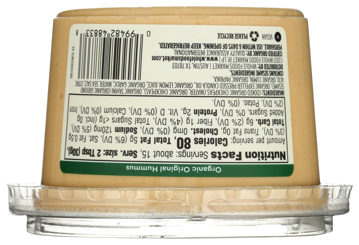 365 By Whole Foods Market, Organic Original Hummus, 16 Ounce