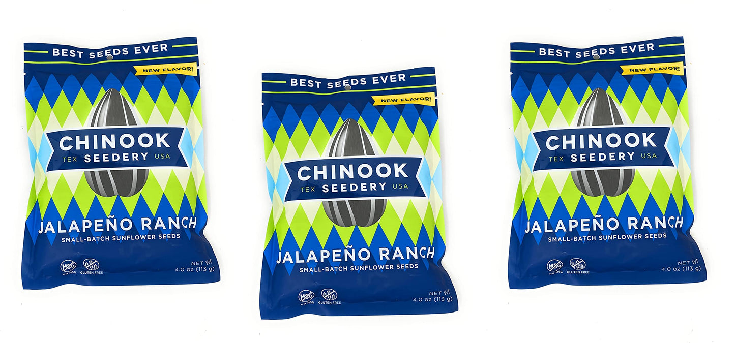 Chinook Seedery Sunflower Seeds Jalapeno Ranch - 3 pack, gray, 4 Ounces