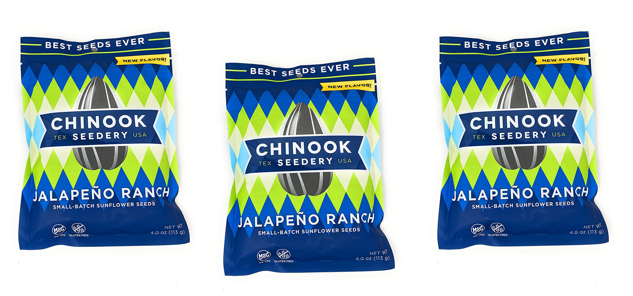 Chinook Seedery Sunflower Seeds Jalapeno Ranch - 3 pack, gray, 4 Ounces