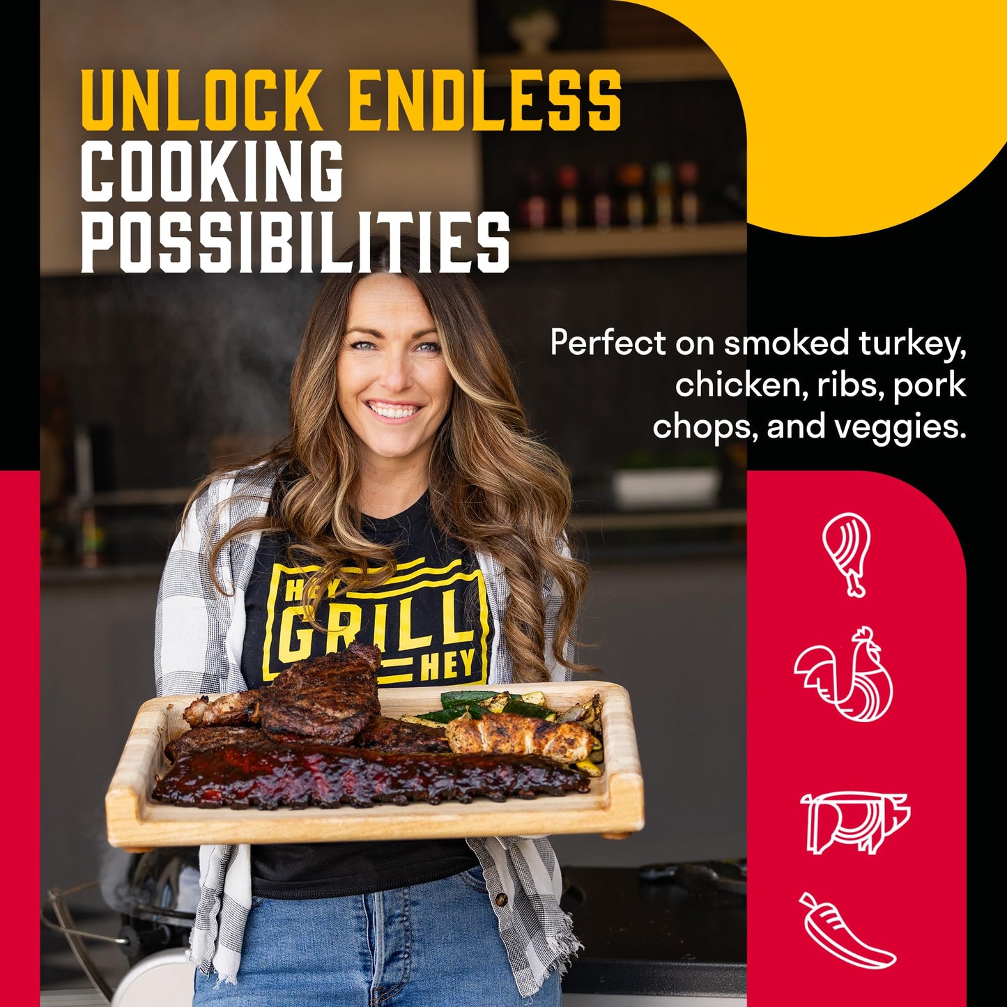 Hey Grill Hey | Cranberry BBQ Glaze | Great for Smoked Turkey, Ribs, Pork Chops, Chicken, and more.