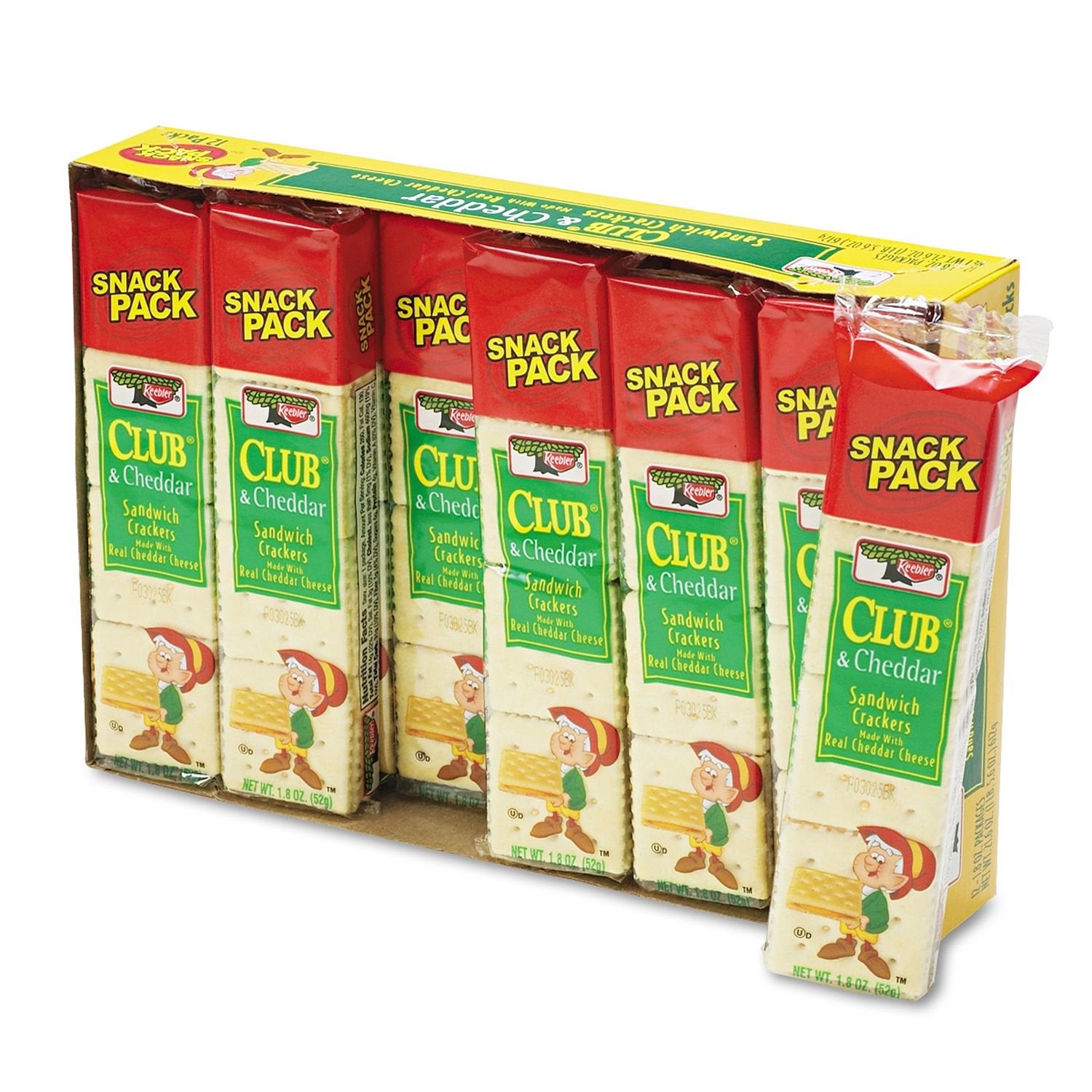 Keebler Products - Keebler - Sandwich Cracker, Club & Cheddar, 8-Cracker Snack Pack, 12 Packs/Box - Sold As 1 Box - Individually packaged. - Eight
