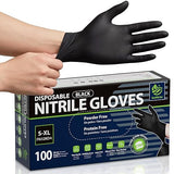 SWIFTLITE Disposable Nitrile Gloves Black, Food Safe Rubber Gloves Latex-Free Powder-Free for Cooking Food Prep Kitchen Clean (Medium, 100)
