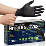 SWIFTLITE Disposable Nitrile Gloves Black, Food Safe Rubber Gloves Latex-Free Powder-Free for Cooking Food Prep Kitchen Clean (Medium, 100)