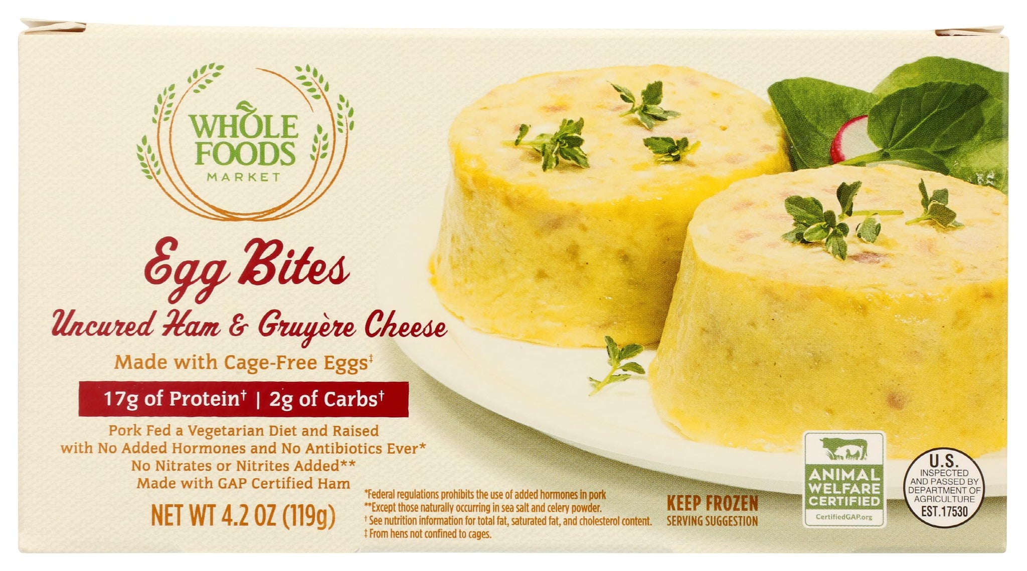 365 by Whole Foods Market Uncured Ham & Gruyere Cheese Egg Bites, 4.2 OZ