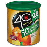 4C Reduced Sugar Powdered Drink Mix Canisters, Iced Tea, 28 Quarts, Family Sized Canister, Thirst Quenching & Refreshing Flavors (Lemon Iced Tea, 36.9