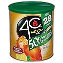 4C Reduced Sugar Powdered Drink Mix Canisters, Iced Tea, 28 Quarts, Family Sized Canister, Thirst Quenching & Refreshing Flavors (Lemon Iced Tea, 36.9