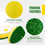 Dishwand Refills Sponge Heads for Scotch-Brite Dish Wand, Non Scratch Heavy Duty Scrub Brush Sponges, Soap Dispensing Scrubbers, Dish Wand Refill Head