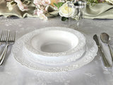 " OCCASIONS " 40 Plates Pack, Vintage Party Disposable Wedding Party Plastic Plates (7.5'' Appetizer/Dessert Plate, Portofino in White)