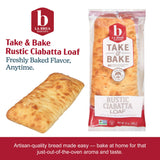 La Brea Bakery Take & Bake Rustic Ciabatta Loaf, 12 oz (Frozen)