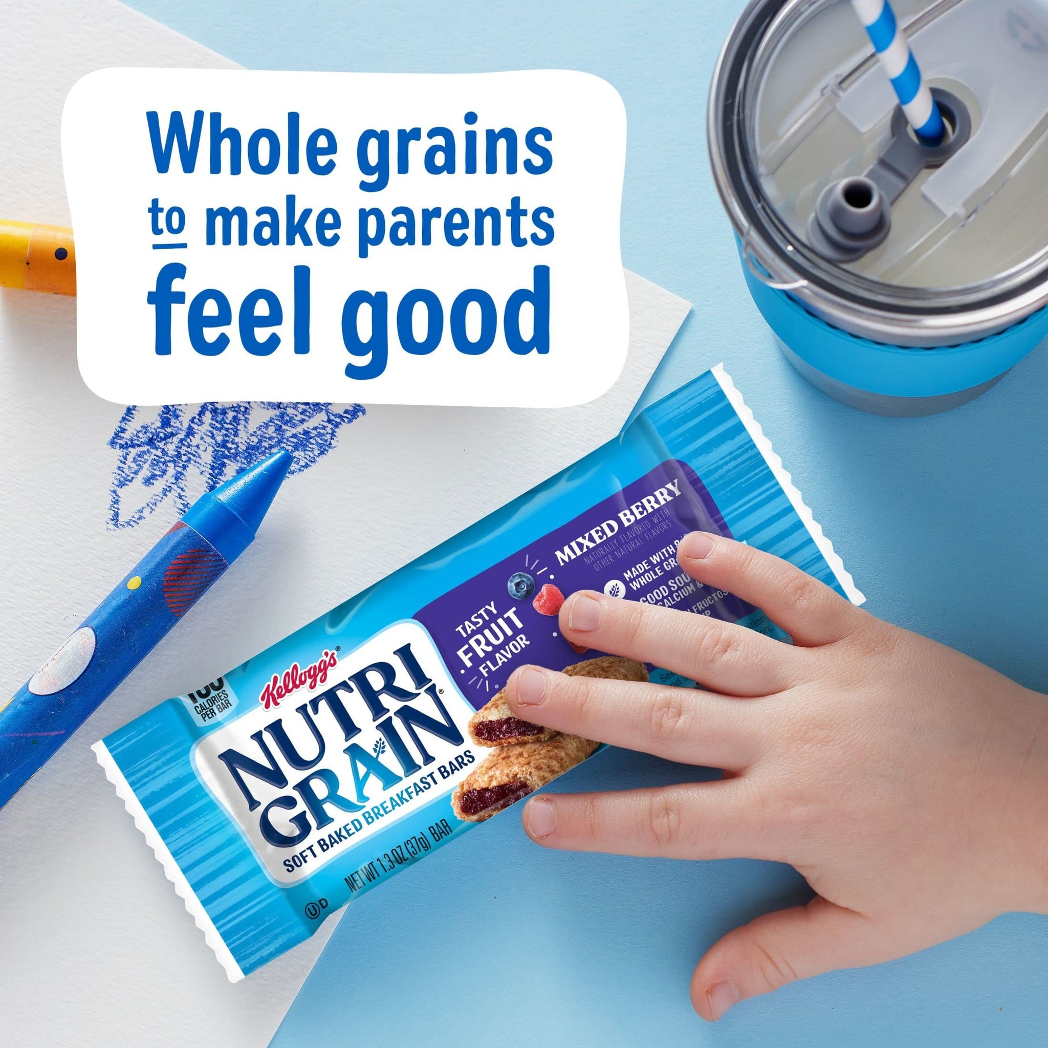 Nutri Grain Kellogg's, Soft Baked Breakfast Bars, Mixed Berry, 10.4oz , 8 Count (Pack of 6)